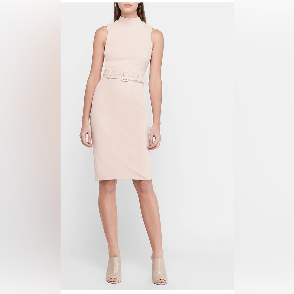 Baby pink pencil dress